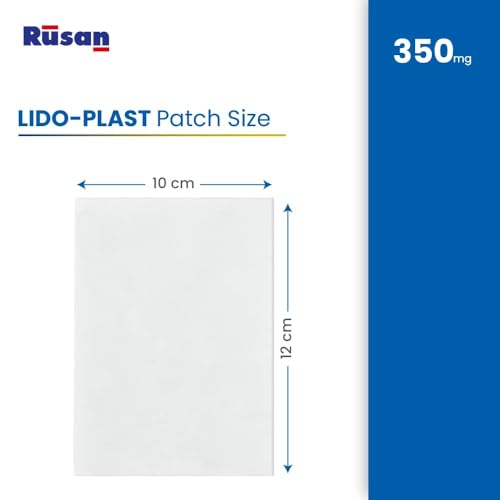 Image of Rusan LIDO-PLAST Large Lidocaine Patch 350mg (5 Patches per Pack) | Fast Relief for Neuropathic, Sciatica & Nerve Pain | Extra Coverage | Lasts 12 Hours | Easy to Apply | Skin-Friendly