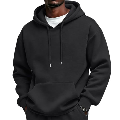 Bakgeerle - Mens Sherpa Hoodie - Oversized Cotton Fleece Drawstring Hooded Sweatshirt - Best Deal on Amazon