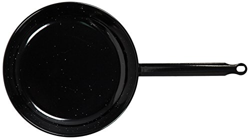 La Valenciana Sartén de Acero esmaltado con asa, Negro, 18 cm, 18.0 cm