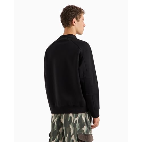 A｜X ARMANI EXCHANGE Men's Bonded Stretch Cotton-Poly Semi Circle Logo Sweatshirt4