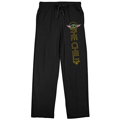 Bioworld The Mandalorian The Child Men's Black Drawstring Sleep Pajama Pants