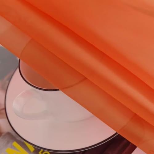 Voile de rideaux transparents orange pour une intimité préservée - 6
