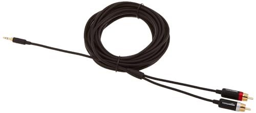 Amazon Basics 3.5mm Stereo Audio Cable to 2 RCA Adapters for Amplifiers, Smartphone, Tablet, Active Speakers with Corrosion-Resistant Gold-Plated Plugs, 25 Feet/7.6 m, Black - image 6