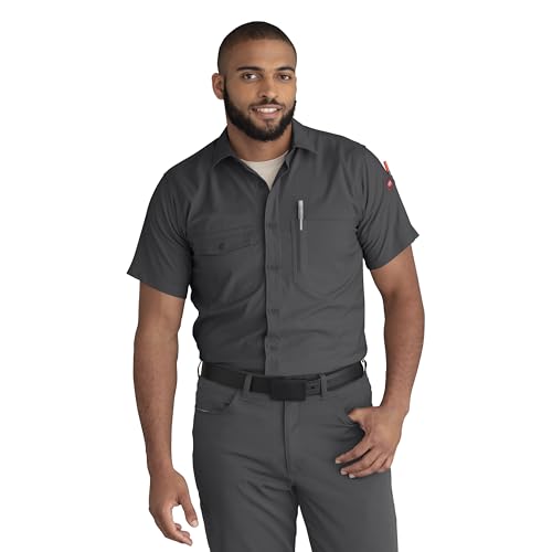 Red Kap Mens Cooling Short Sleeve Work Shirt Carbon Large