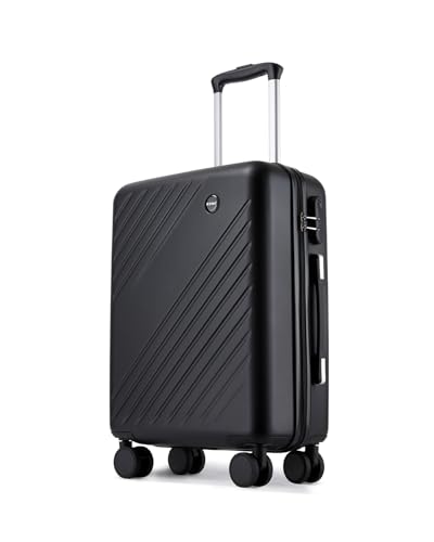 Valise cabine 55x40x20 cm KONO 34L en ABS+PC noir à roulettes 360