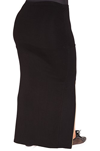 Poetic Justice Plus Size Curvy Women's Stretch Maxi Skirt with Zip Up Split3