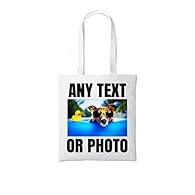 Customise with the Customise now button Cotton Tote shopper bag with long handles for carrying over the shoulder Material: 100% COTTON Re-usable 40 x 36cm Strong enough to carry heavy items but will also fold up small enough to fit into a handbag or ...