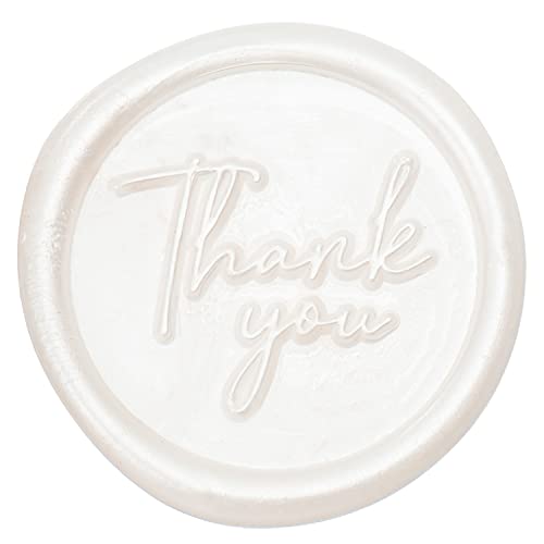 Eisumy 50 Pcs Wax Seal Stickers White Thank You Envelope Seal Stickers For Wedding/Birthday/Baby Shower/Thanksgiving/Invitation/Business Envelope Sticker #TOP15