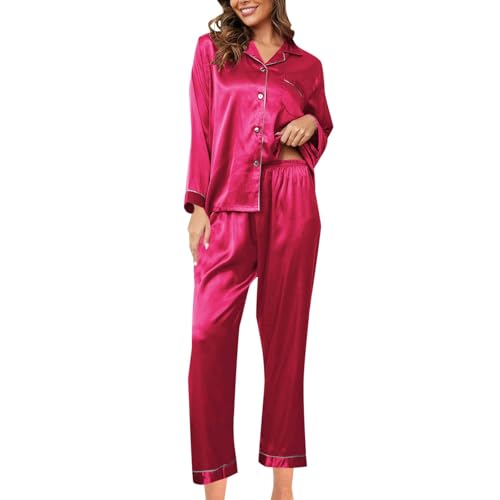 Pyjama en satin de soie femme ensemble élégant haut de gamme RD2