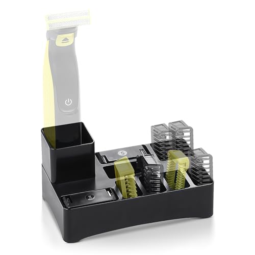 Rasierständer für Philips Oneblade mit 9 Fächern und Ablaufloch -Organizer für Arbeitsplatte für Rasierer, Köpfe und Zubehör (Rasierer und Zubehör Nicht im Lieferumfang Enthalten)