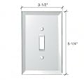 Toggle Switch Back Painted Glass Cover Plate - White