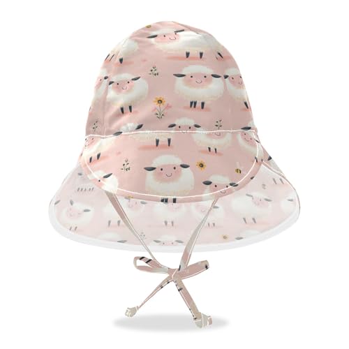 Cartoon Sheep Pink Toddler Boy Girl Sun Hats Baby Boys' Hat Toddler Girl UPF 50 Wide Brim Beach Essentials