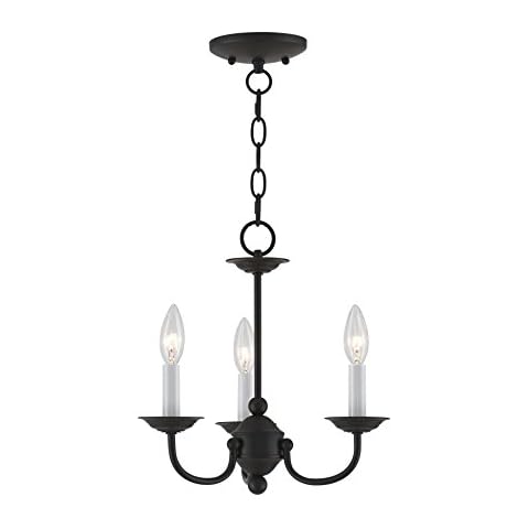 Livex Lighting Home Basics 3 Light Black Mini Chandelier Cover