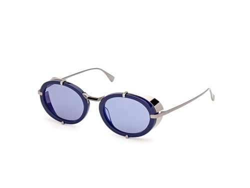 MaxMara Unisex Selma Sunglasses, Shiny Blue, 51/20/140