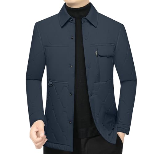 Chaqueta acolchada para hombre de invierno abrigo ligero cortavientos con solapas