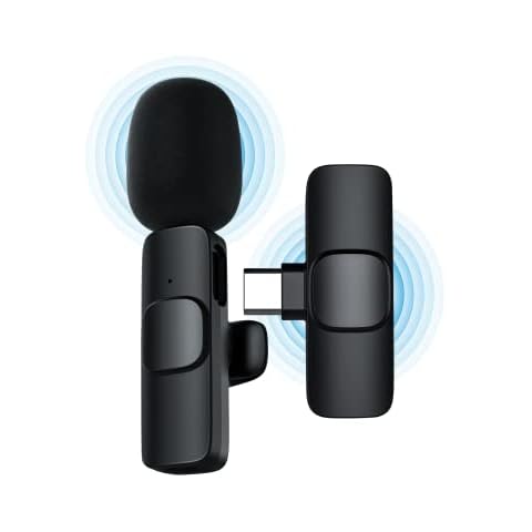 Ponovo Wireless Lavalier Microphone (for USB C Android), Lapel Clip-on Mic for Phone Video Recording Live Stream Vlog YouTube TikTok(NO App/Bluetooth Needed) Cover
