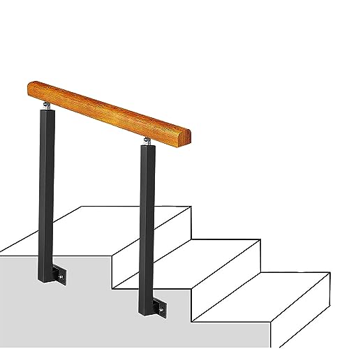 Rampes d'escalier extérieures réglables en fer forgé noir de 85 cm pour 1 à 2 marches - 2