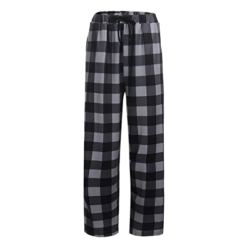 Mens Lounge Pants,Plaid Cozy Pajamas Baggy Lightweight Trousers Comfy Sleepwear Drawstring Pj Bottoms, S-2XL3