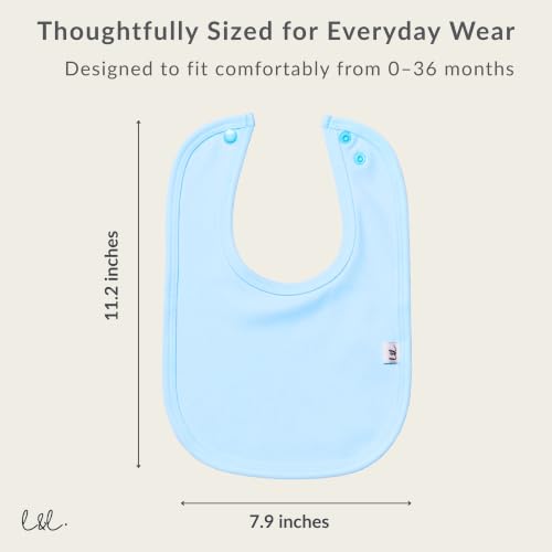 Image of Leya & Lior SnapDry 3-Pack Classic Bibs for Babies - Instant-Dry Absorbent Drool Bibs for Boys & Girls