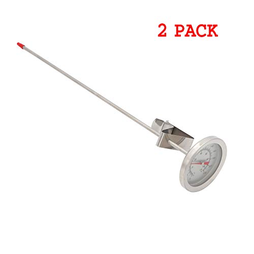 CRBrewBeer Homebrew Kettle Clip On Thermometer,Dial Thermometer,12" Stainless Steel Stem Meat Cooking Thermometer