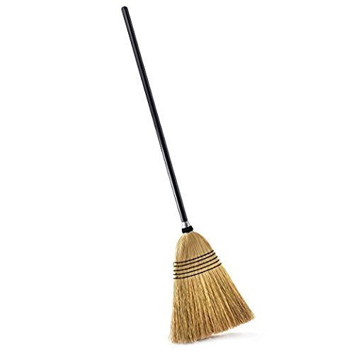 O-Cedar Heavy Duty Corn Broom | Commercial-Grade Indoor And Outdoor Broom To Sweep & Clean Hard Floors| Sturdy Wooden Handle For Strength & Durability, Yellow, Black, 1 Count #TOP2