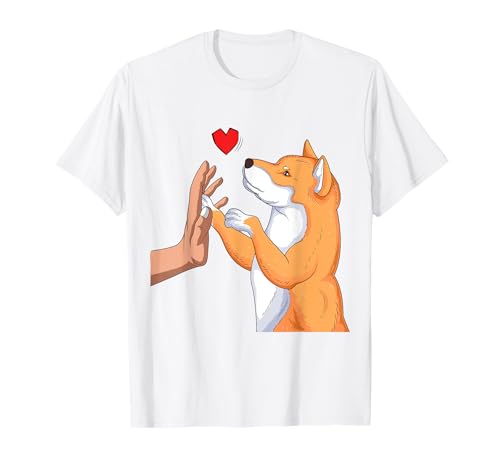 Shiba Inu Dog Love Mulheres homens meninos t-shirt, Branco