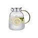 con Coperchio in Acciaio Inossidabile Caraffa Acqua Vetro Resistente alle Alte Temperature Brocca per Infusione per Frigorifero Creativo Caraffe Vetro Acqua per Sangria per Bevande-Io 2000ml