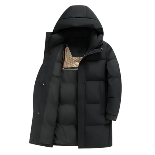Manteau hiver homme épais avec capuche veste mi-longue chaude