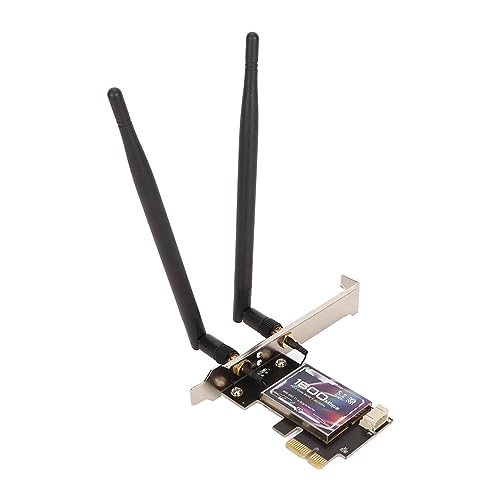 Sxhlseller AX1800 PCIE WiFi 6 Scheda con Bluetooth 5.2, 802.11ax Adattatore Wireless a Doppia Banda per Giochi per PC, Bassa Latenza, WPA3, Antenne Ad Alto Guadagno 6DBI Dual 6DBI per
