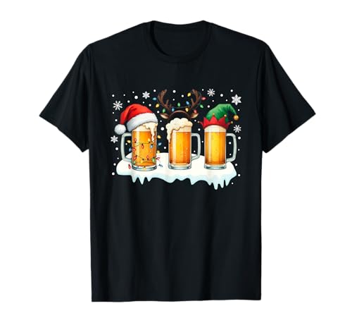 Weihnachtsoutfit Bier Party Outfit Bier Geschenke Biergläser T-Shirt