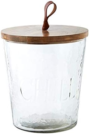 Mud Pie Textured Glass ICE Bucket, 8 1/2" x 7 1/2" dia, Clear