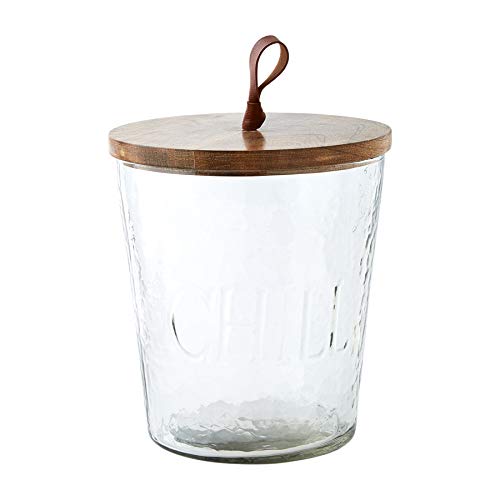 Mud Pie Textured Glass Ice Bucket, 8 1/2" X 7 1/2" Dia, Clear #TOP2