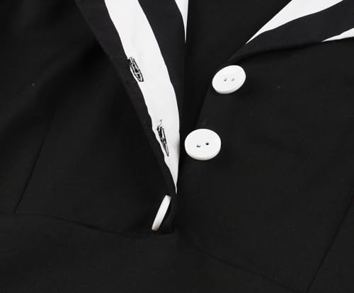 Wellwits Women's Striped Blazer Vintage Gothic Formal Work Dress3