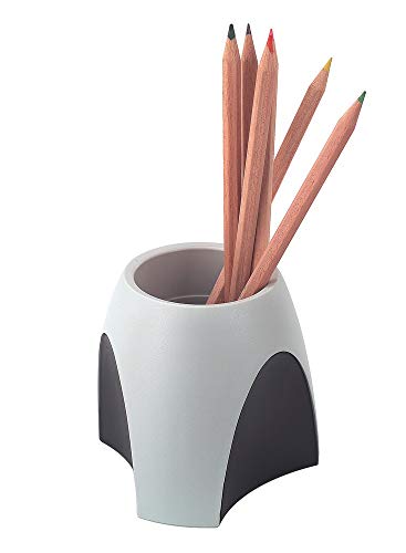 Preisvergleich Produktbild HAN Stifthalter DELTA, Eleganter Kugelschreiber mit Kette, für eine optimale Schreibtisch Organisation, für Büro oder Empfangstresen, 1753-31, lichtgrau / schwarz