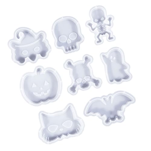 WUYANSE Lot de 6 ou 8 moules en silicone sur le thème de Noël Halloween pour bougie en résine époxy pour décoration de la maison
