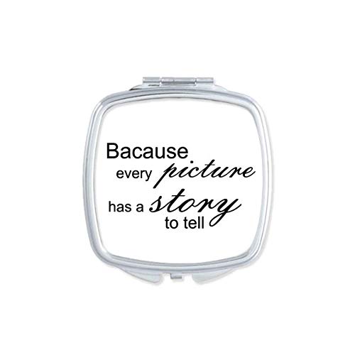 Story Picture Quote Art Deco Gift Fashion Mirror Portable Compact Pocket Makeup Double Sided Glass image 2