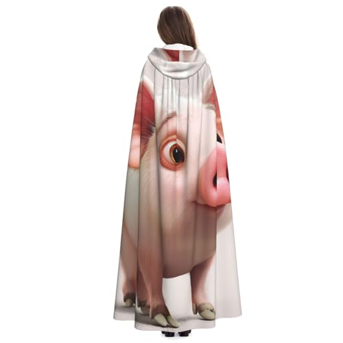 Cape à capuche EdWal imprimé cochon : idéale pour vos soirées cocooning.