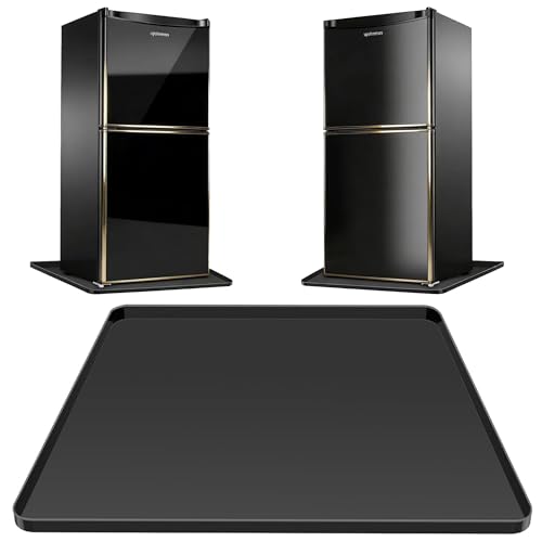 Image of Mini Fridge Silicone Mat 19.7x19.7 Inch Leak Proof Under Fridge Mat,0.6" High Raised Edge Drip Tray,Non-Slip Washable Appliance Mat to Shield Floors from Spills/Condensation
