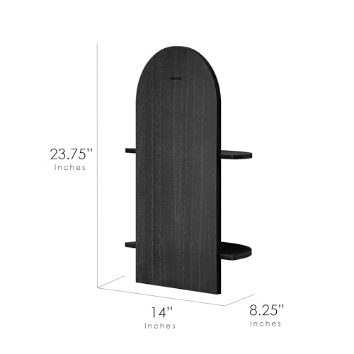 Image of American Art Decor Lunar Ledges Wall Shelf in Black - 23.75 inch x 14 inch