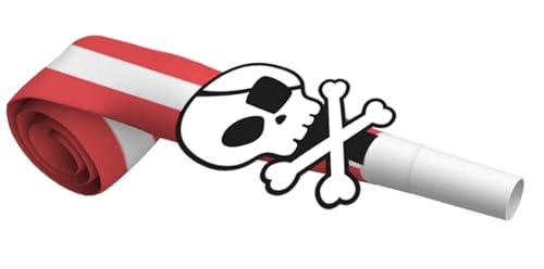 Folat 27478 Décoration pirate anniversaire enfant - Sifflets de Fête - Pirate Party - 6 pièces - fille garçon pirate Party