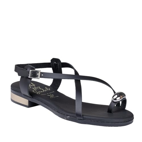 Oh! My Sandals 5863 Sandalia DE Piel Adorno Dedo Mujer Negro 37