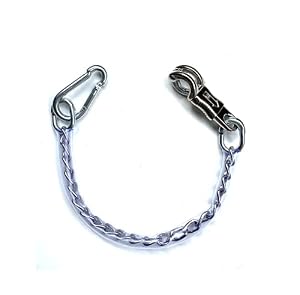 JA Horse JA4030 Anbinder Kette Anbindekette Panikhaken Bull-Snap Vollmetall Transparente Kunststoff Ummantelung Schutzhülle Pferdeanhänger Box Stall Reitsport Reitpeitsche Robust (140 cm)