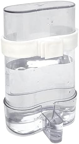 Bird Water Feeder Automatic 1Pcs Bird Waterer Parakeet Storage Container Canary Bird Cage Accessories Hanging Food Feeder(Transparent)