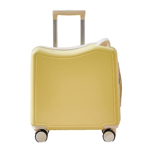 ZGUZMCMK Mala de Viagem Infantil, Tamanho de Mão, Silenciosa, Presente, Mala de Rodinhas, Viagem de Negócios, Bagagem Infantil para Acampamento, Meninas E Meni, Amarelo