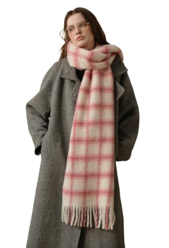 Niction Large Chunky Plaid Scarf Oversized Warm Tassel Soft Fall Winter Thick Shawl Wraps Fashion Scarf for Women Lightweight