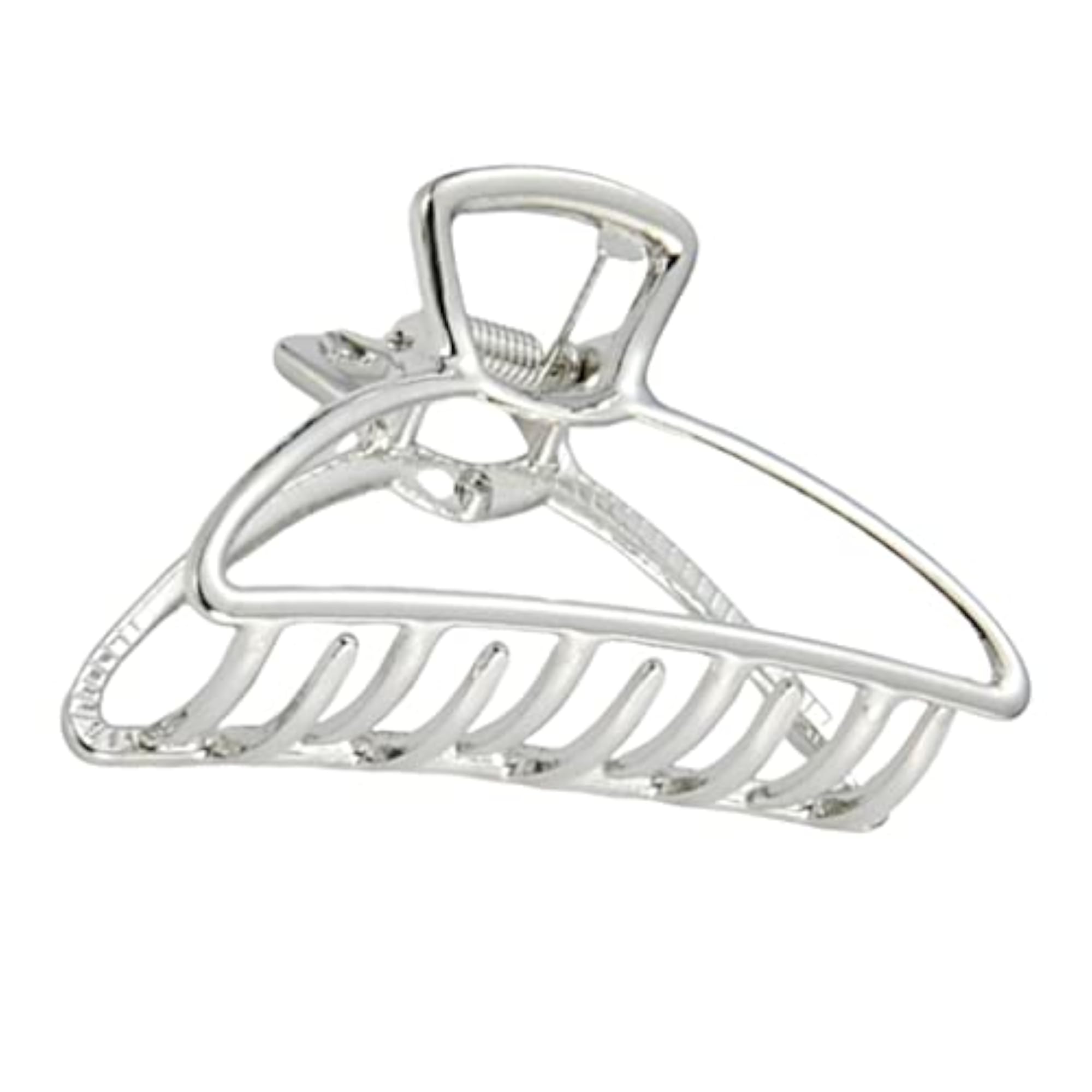2x Triangle Metal Jaw Hair Claw Clips for Women, Silver