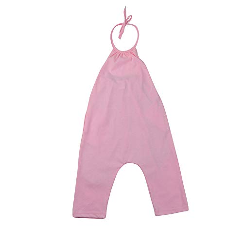 Darkyazi Baby Summer Jumpsuits for Girls Kids Cute Backless Harem Strap Romper Jumpsuit Toddler Pants Size 2-8Y (3T, Pink) - Thumbnail 2