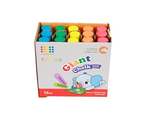 Hagoromo Fulltouch 5-Color Mix Giant Chalk 1Box (15pcs) Red, Yellow, Blue, Green, Orange