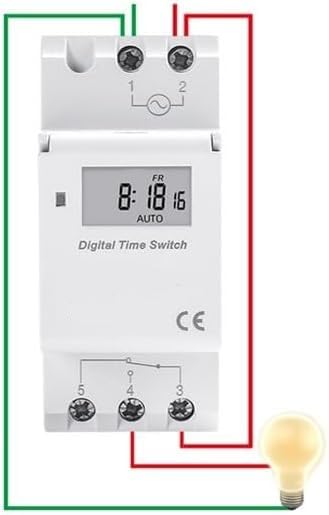 Programmateur horaire hebdomadaire 230 V AC avec Notice en français, Blanc