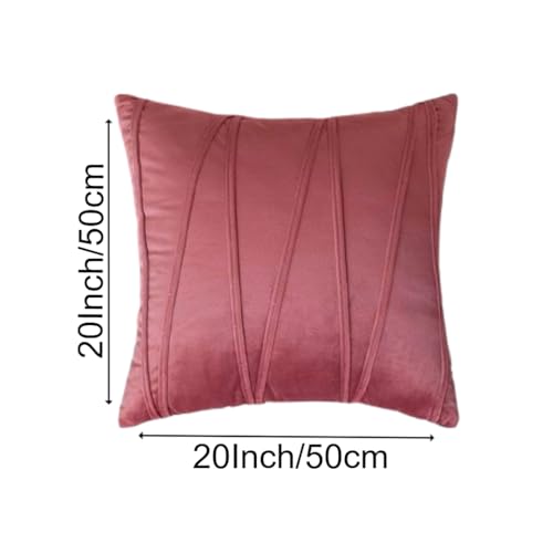 Image of Amazon Brand - Umi Decorative Striped Throw Pillow Covers 20 X 20 Inch,Soft Solid Velvet Pillow Covers Cushion Case with Zigzag Pattern for Sofa Bedroom 50 X 50 Cm (Pack of 5) Blush
